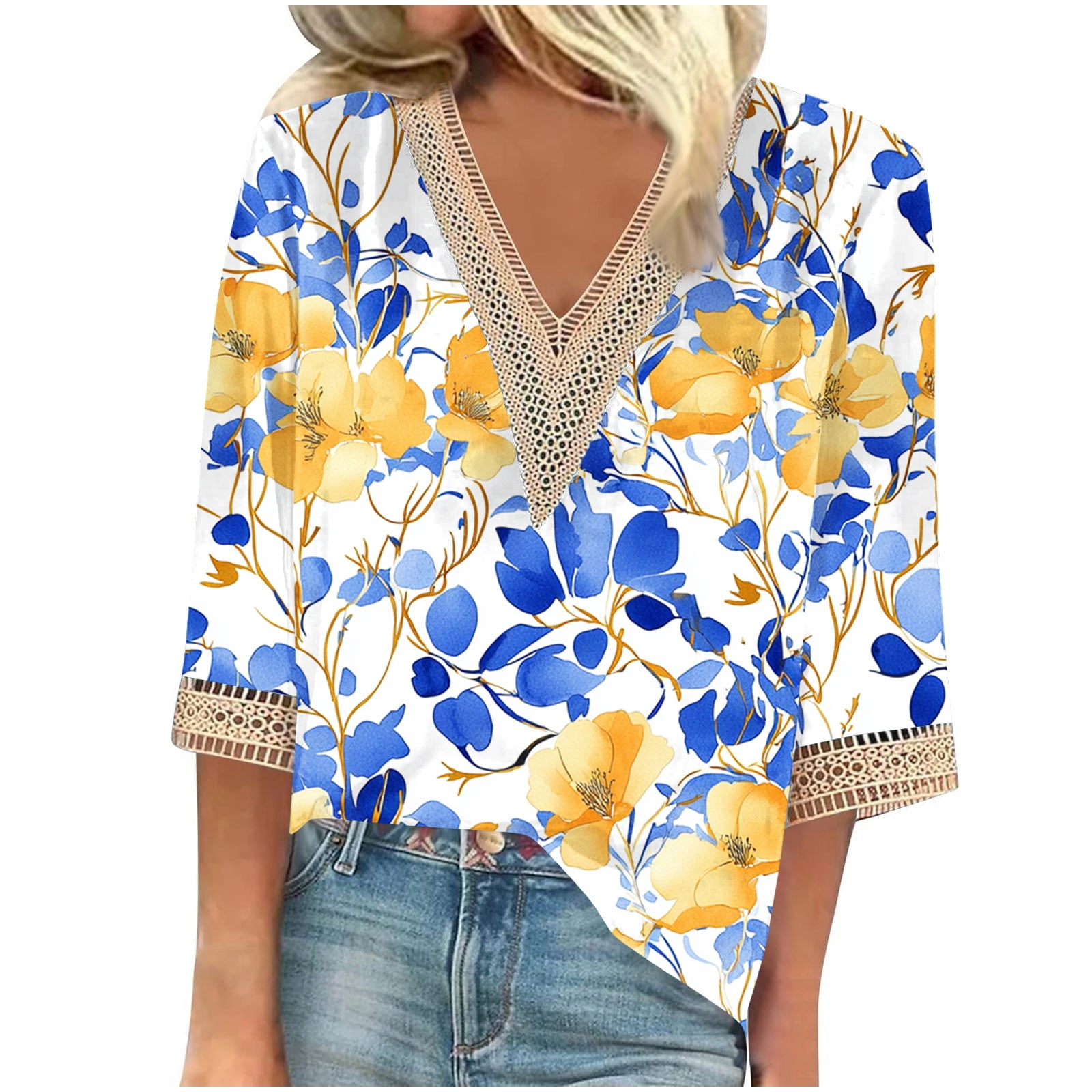Daiosportswear Linen Shirts for Women Summer Fashion Short Sleeve ...