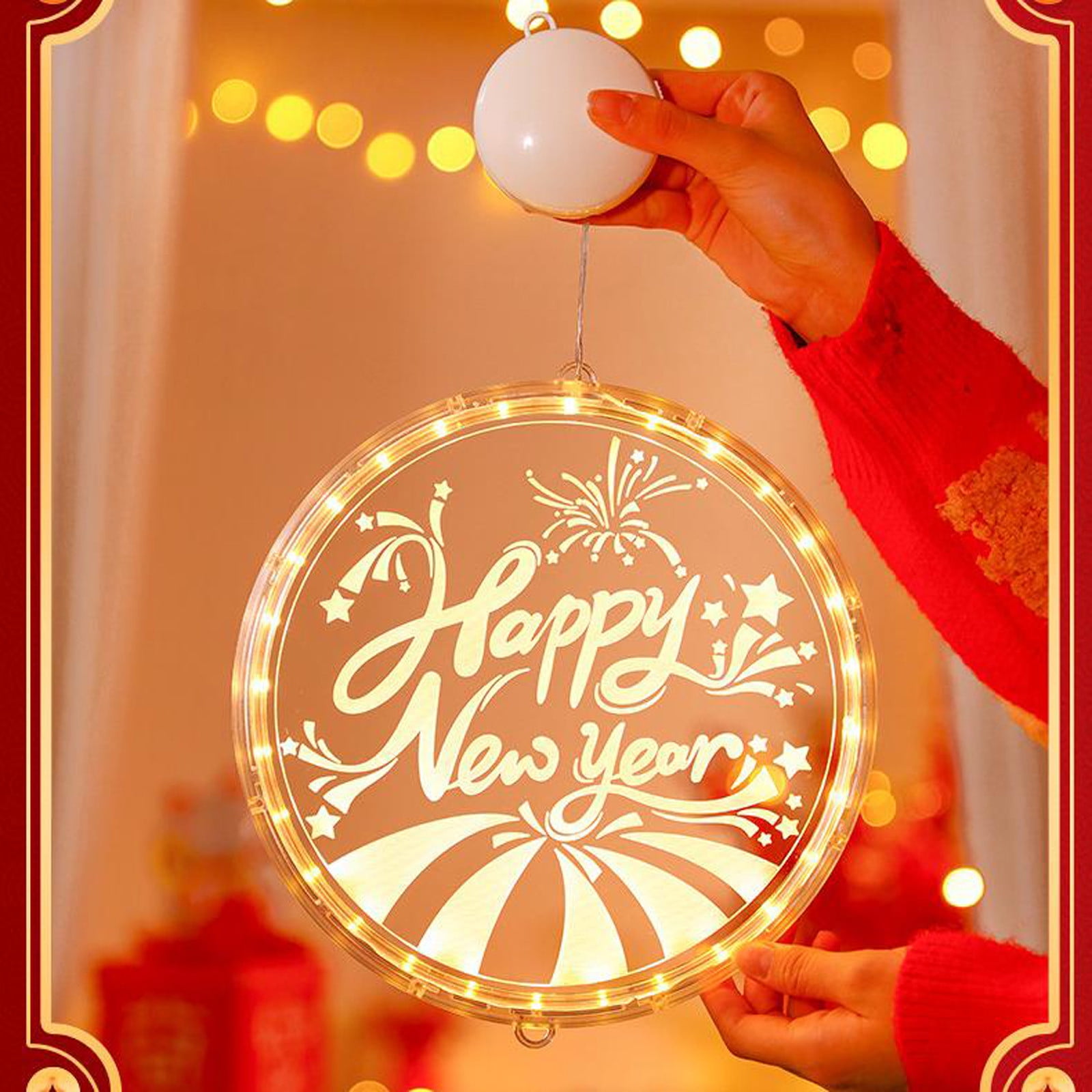 Daiosportswear Luminous Happy New Year Letter Suction Cup LED Color