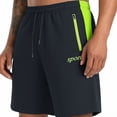 thumbnail image 1 of Daiosportswear Men'S Quick Dry Running Shorts, Elastic Drawstring Waist Nylon-Spandex Sports Shorts with Zipper Pockets Blue 10(XL), 1 of 7