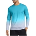 thumbnail image 1 of Daiosportswear Men's Gradient Athletic Shirts Long Sleeve T-Shirts Quick Dry Basic Tees Tops Sky Blue XXL(XXL), 1 of 6