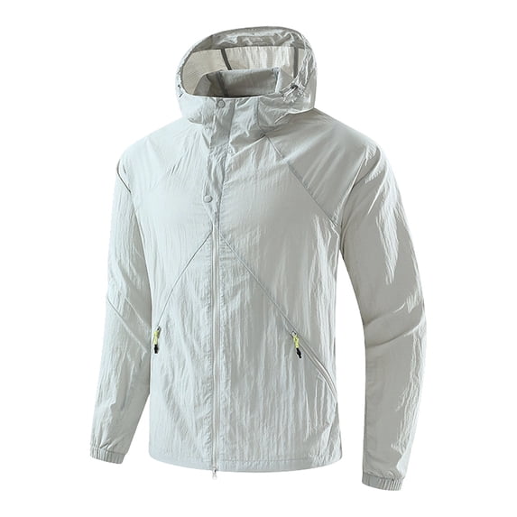 Daiosportswear Men's Summer Lightweight Sun Protective Quick Dry Coat Hiking Trekking Climbing Jackets Gray XXXXL