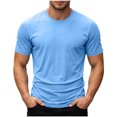thumbnail image 1 of Daiosportswear Men's T Shirt Short Sleeve Classic Crew Neck T-Shirt Summer Basic Tee Shirts Light Blue S(S), 1 of 9