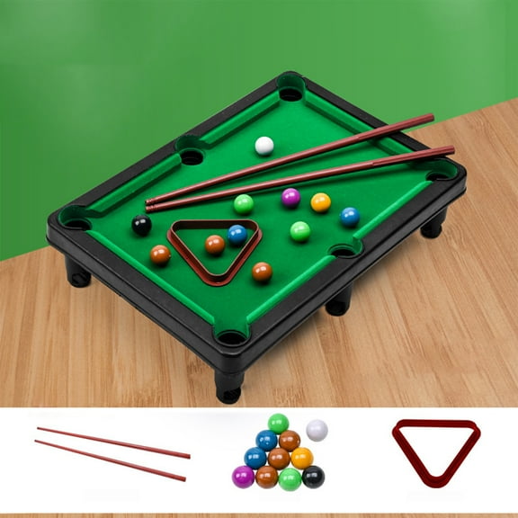 Daiosportswear Mini Pool Table Set Portable Small Tabletop Billiards Game with 1pool table 2 Sticks, 11 Balls and Triangle for Travel Party