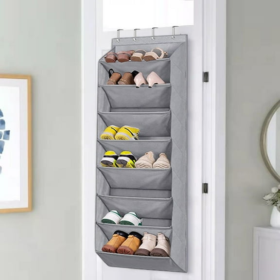 Daiosportswear Multi-Tiered Over the Door Shoe Organizer Bag, Space-Saving Storage Solution, 62.6x16.5in, Non-Woven Fabric, Heavy Duty, Boot Storage, Closet Organizer, Home Tidy-Up
