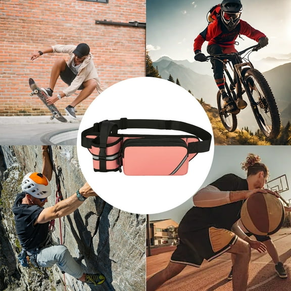 Daiosportswear Multifunctional Running Waist Pack with Water Bottle Holder,Waterproof Nylon Sports Bag for Men Women,Adjustable Strap,Hiking Mountaineering Gear,Outdoor Fitness Equipment