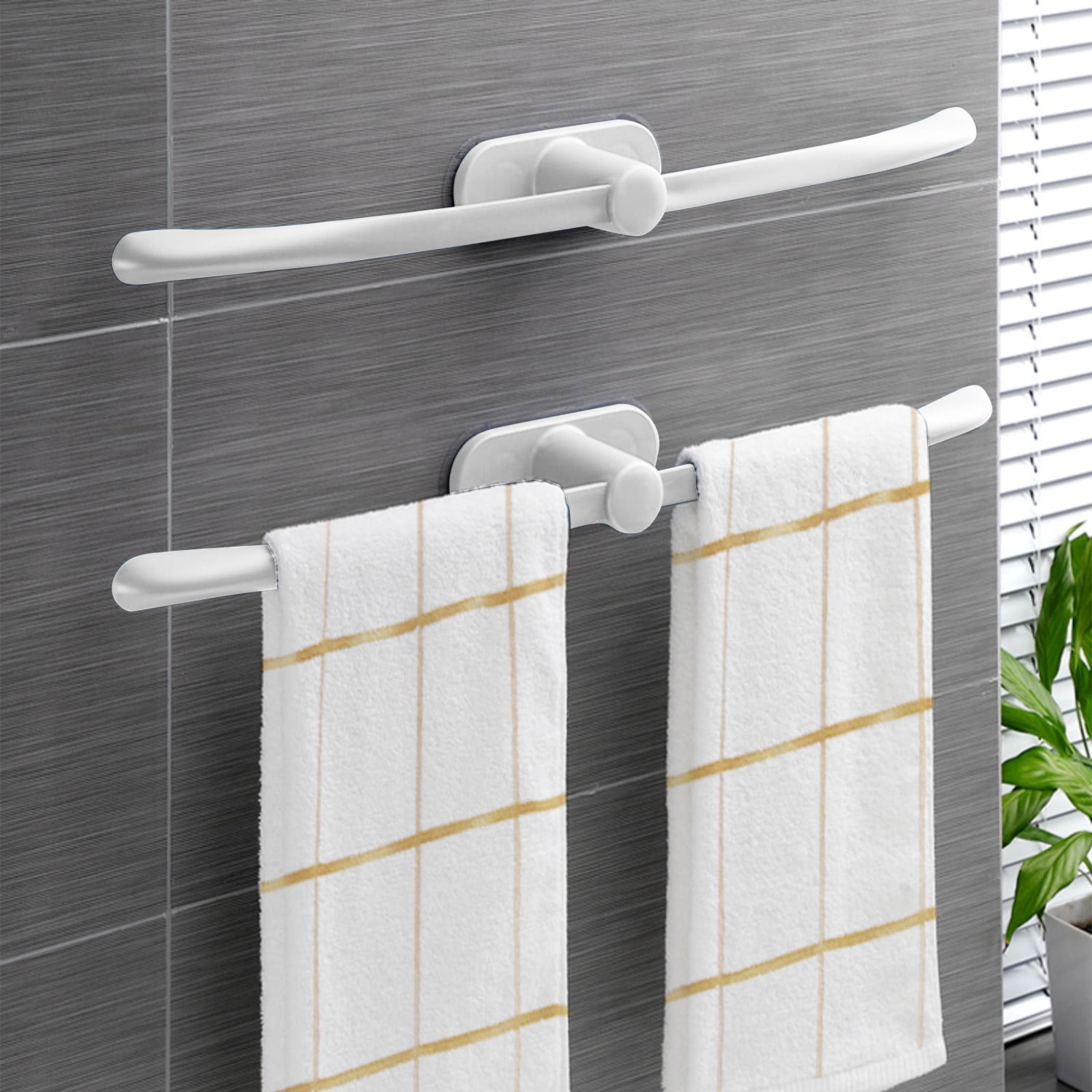 Daiosportswear Non Perforated Towel Rack Self Adhesive Bathroom Towel