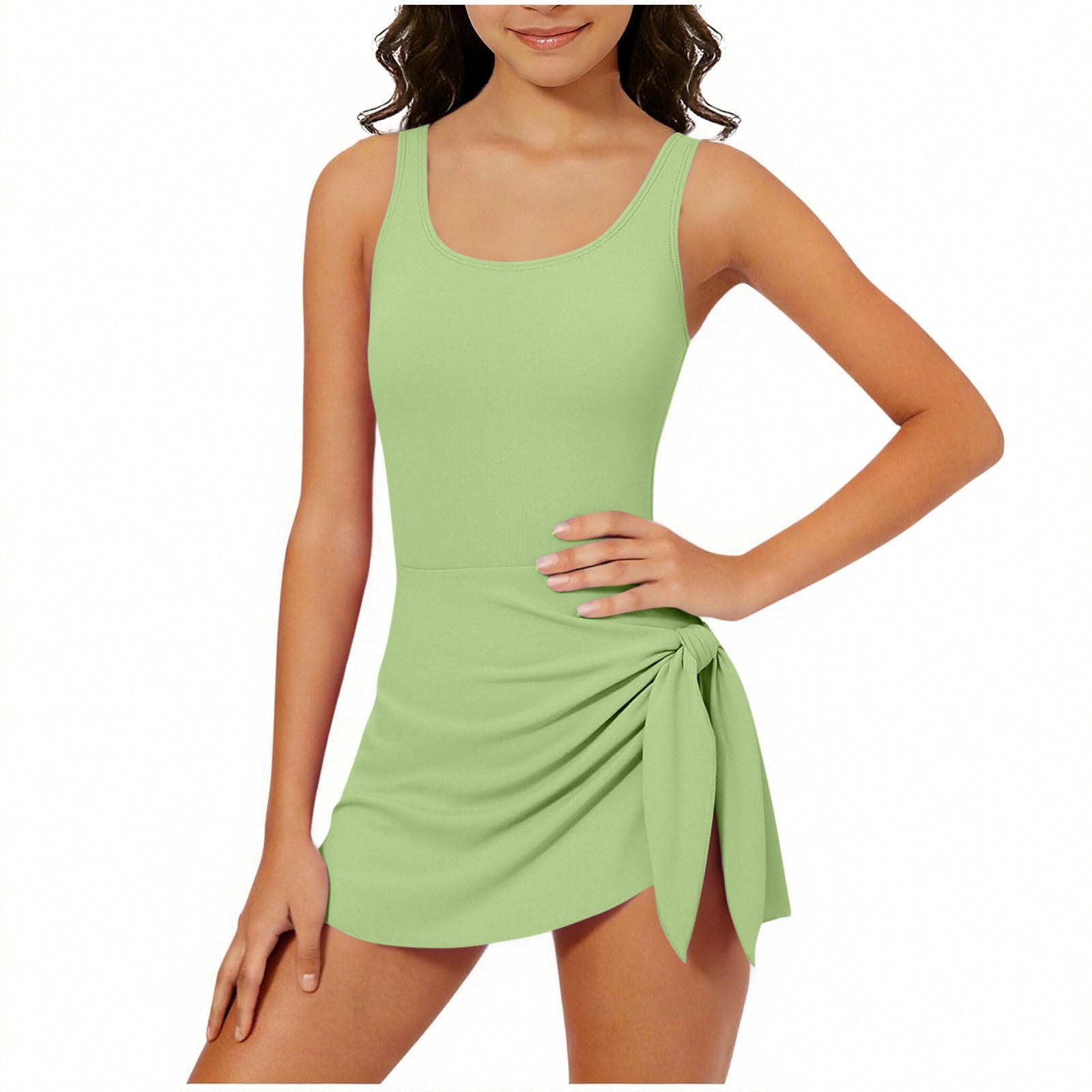 Daiosportswear One Piece Swimdress Swimsuits For Teen Girls With Skirt daiosportswear-one-piece-swimdress-swimsuits-for-teen-girls-with-skirt