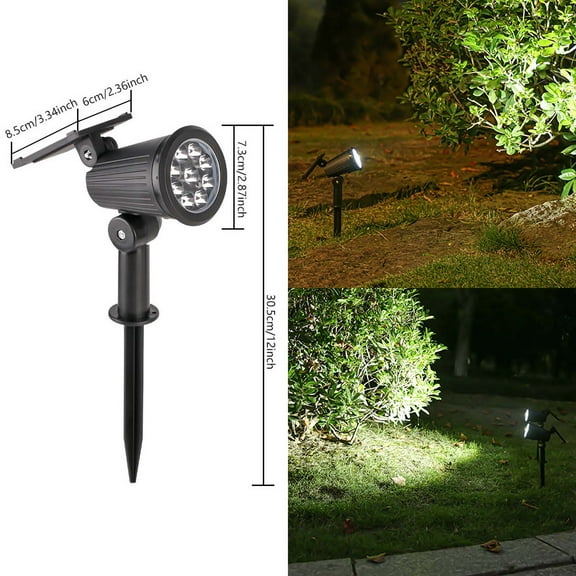 Daiosportswear Outdoor Solar Spotlights, Ground Inserted Lights, Adjustable Solar Panel, 500mAh Battery, IP65 Waterproof, 8Hrs Working Time, Garden, Courtyard, Wall, Park Lights, Eco-Friendly LED