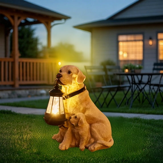 Daiosportswear Outdoor Weatherproof Resin Solar-Powered Ornament Light, 11.8in Hanging Decor, Energy-Saving LED, Black/Gold/White/Yellow Options, Garden Patio Yard Decor