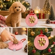 Daiosportswear Pet Paw Print Keepsake DIY Ornament Kit Custom Pet Memorial Hanging Decor for Christmas Tree Home Display 1 Count