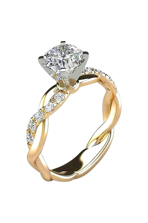Platinum Plated Simulated Diamond Engagement Rings Set Princess Wedding Rings for Women Big Engagement Bridal Sets Silver Promise Rings