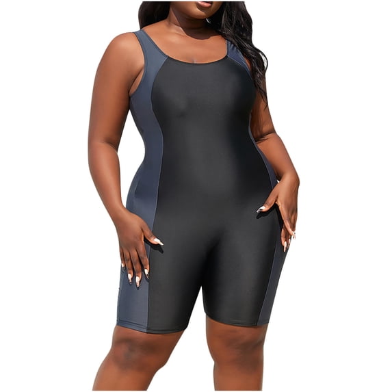 Daiosportswear Plus Size Women Swimsuits Athletic One Piece Swimsuit Water Aerobic Competitive Bathing Suit with Boyshorts,Swimwear for Women Black 12(XXL)