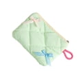 thumbnail image 1 of Daiosportswear Reflective Cosmetic Storage Bag Bowknot Detailing Portable Toiletry Case Organizers Fabric Makeup Pouches, 1 of 6