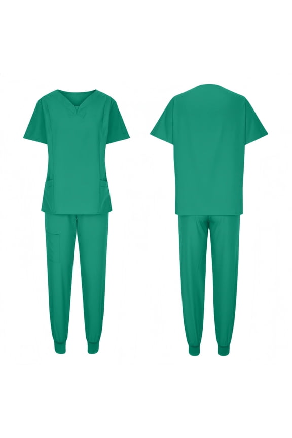 Short Sleeved Hospital Doctor Uniforms Spa Uniforms Dental Clinic Medical Scrubs Suits Pet Grooming Veterinary,2 Piece Sets for Women Green L(L)