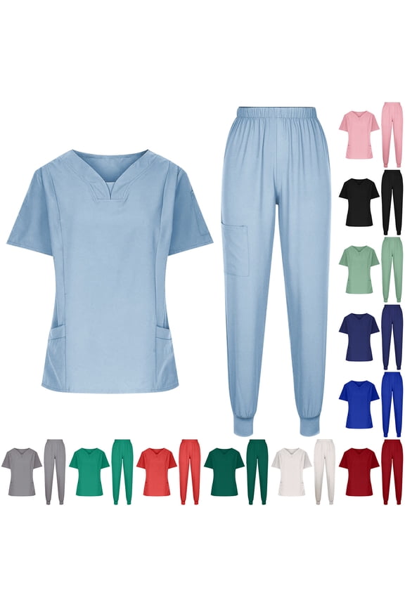 Short Sleeved Hospital Doctor Uniforms Spa Uniforms Dental Clinic Medical Scrubs Suits Pet Grooming Veterinary,2 Piece Sets for Women White XL(XL)