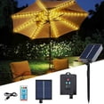 thumbnail image 1 of Daiosportswear Solar Clip Umbrella Light,Outdoor Tent Beach Light,8 Modes,4 Brightness,Remote Control,Solar/USB Charging,IP44 Waterproof,8X13LED,3.9ft String,6-10ft Umbrellas,Patio/Garden/Beach Use, 1 of 9