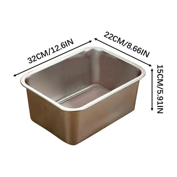 Daiosportswear Stainless Steel Litter Box,Extra Large Metal Litter Box 1Pc,Rustproof,Non-Stick,Odor-Resistant,Smooth,Round Corners,Multiple Sizes,for Smalls/Kitty/Rabbits,Durable,Pet Supplies