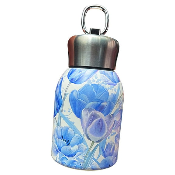 Daiosportswear Stainless Steel Vacuum Insulated Flask,300ml Portable Travel Mug,Leak-Proof thermos Bottle,Carabiner Design for Camping,Hiking,Outdoor Activities,Hot&Cold Drinks,Compact Stylish Cup