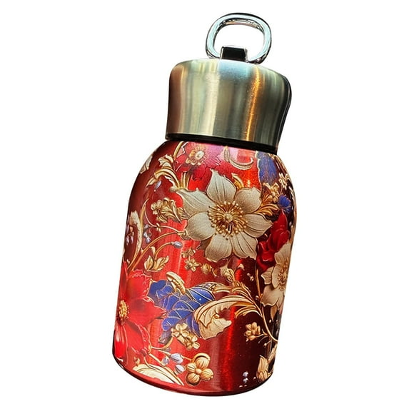 Daiosportswear Stainless Steel Vacuum Insulated Flask,300ml Portable Travel Mug,Leak-Proof thermos Bottle,Carabiner Design for Camping,Hiking,Outdoor Activities,Hot&Cold Drinks,Compact Stylish Cup