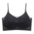 thumbnail image 1 of Daiosportswear Summer Seamless Ultra-Thin Ice Silk Comfort Bra, Breathable Cool Lightly Sports Bra Black XL(XL), 1 of 3