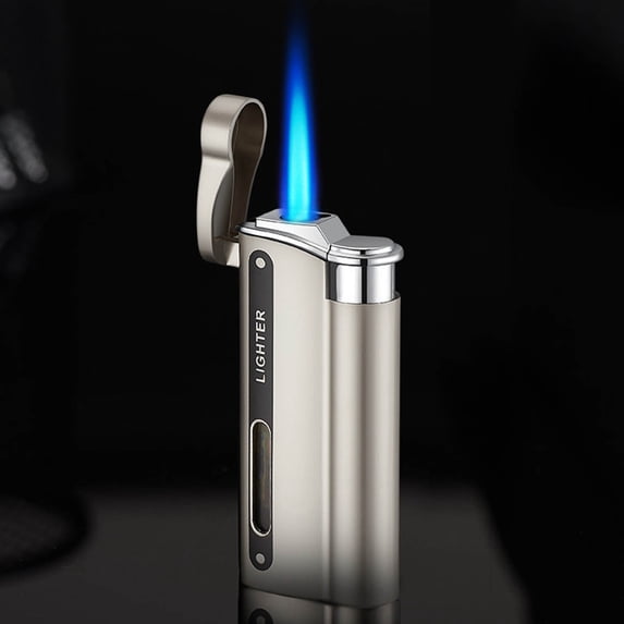 Daiosportswear Torch Lighter,Windproof Refillable Lighter 1Pc,Adjustable Jet Flame,Alloy,Heat-Resistant Ceramic,Flame Lock,for Barbecue/Kitchen/Fireplace,Candles,Gas Not Included,Ideal Gift