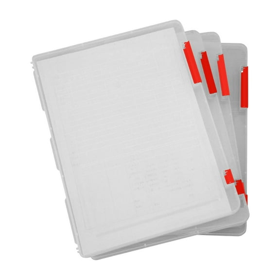 Daiosportswear Transparent Storage Box,4-Pack Clear Plastic File Case,Document/Paper/Mask Storage,Stackable,Lightweight,Transparent Cover,Buckle Closure,Household Organizer,Closet/Room Use