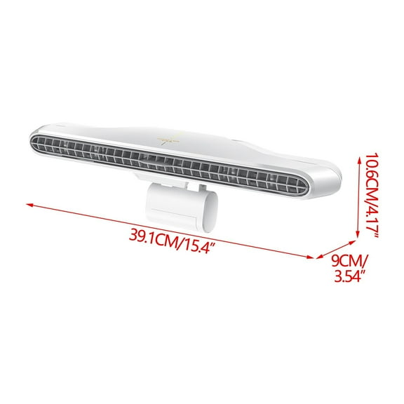 Daiosportswear USB Monitor Clip Fan with Light Bar, Personal Cooling Fan for Computer Monitor Laptop Fan, Quiet Bladeless USB Fan for office, Stepless Wind Speed Computer Desktop Fan