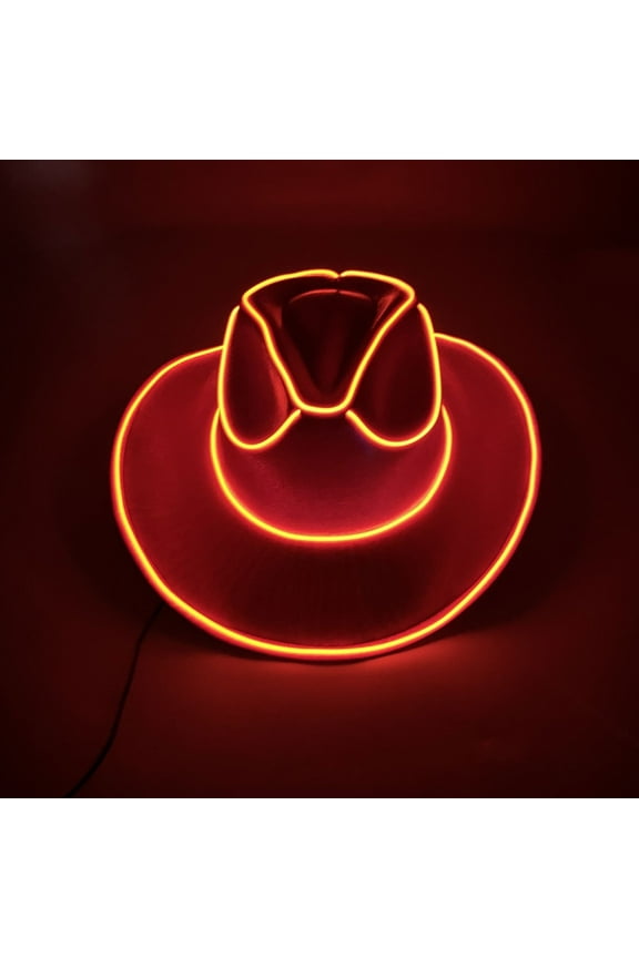 Unisex LED Glowing Cowboy Hat, Multi-Color Options, Durable EVA & PCB Material, Adjustable Lighting Modes, Party, Festival, Celebration Accessory, 3V Low-Voltage, AA Battery Operated