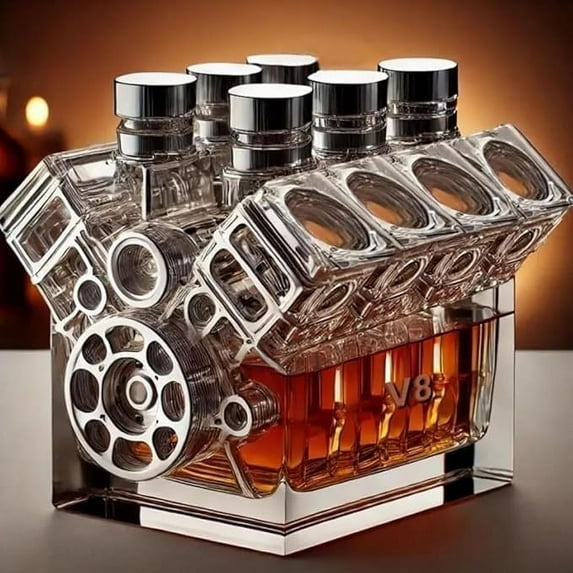 Daiosportswear V8 Engine Decanter,Whiskey Dispenser,Automotive Gift,Unique Barware,Luxury Resin Craft,Engine-Inspired Design,Collectible Decor,Men's Whiskey Accessory,Father's Day Present