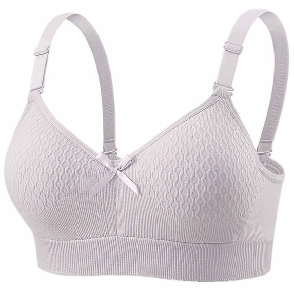 Daiosportswear Wireless Tshirt Bra for Women Comfort Adjustable Strap No Underwire Seamless Full Coverage Everyday Bras Gray 38