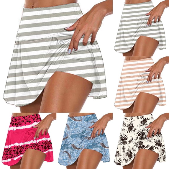 Daiosportswear Women'S Basic Versatile Flared Pleated Mini Skirt Built-In Shorts,Shorts for Women