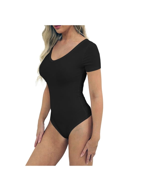 Women'S Bodysuit Short Sleeve Scoop Neck Bodysuit Basic Top T Shirt Leotards Jumpsuits,Shorts for Women