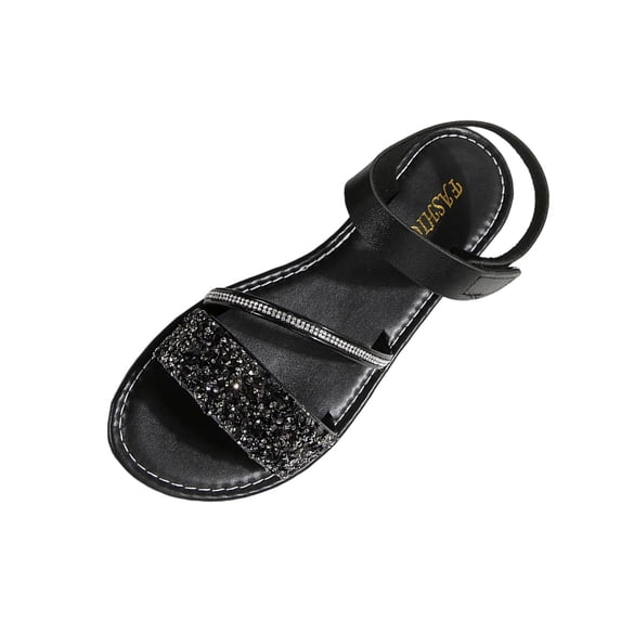 Daiosportswear Women'S Briaded Sandals Round Open Toe Ankle Strap Flat Dress Shoes,Womens' Shoes Black 8.5(41)