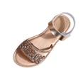 thumbnail image 1 of Daiosportswear Women'S Briaded Sandals Round Open Toe Ankle Strap Flat Dress Shoes,Womens' Shoes Gold 7.5(40), 1 of 9
