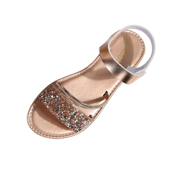 Daiosportswear Women'S Briaded Sandals Round Open Toe Ankle Strap Flat Dress Shoes,Womens' Shoes Gold 7.5(40)
