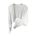 thumbnail image 1 of Daiosportswear Women'S Cardigan Shrugs Long Batwing Sleeve Knitted Cropped Bolero Open Front Casual Elegant Cardigans for Dresses，Cover-Up for Women White Free Size, 1 of 2
