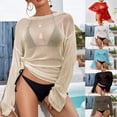 thumbnail image 1 of Daiosportswear Women'S Crochet Cover Ups for Swimwear Bathing Suit Sheer Mesh Beach Tops Swimsuit Vacation Outfits,Cover-Up for Women White 4(Free Size), 1 of 3