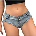 thumbnail image 1 of Daiosportswear Women'S Cut off Low Waist Mini Hot Denim Thong Cheeky Jeans Beach Shorts,Shorts for Women, 1 of 8
