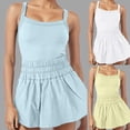 thumbnail image 1 of Daiosportswear Women'S Square Neck Sleeveless Romper Jumpsuit Summer One Piece Outfit，Shorts for Women, 1 of 5