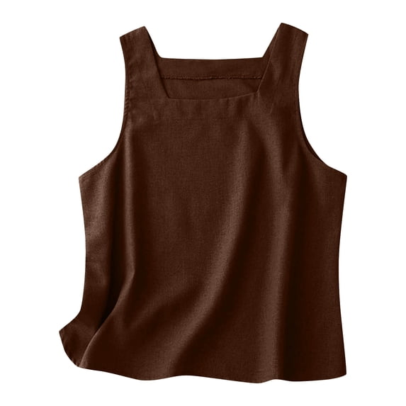 Daiosportswear Women'S Summer Square-Neck Linen Sleeveless Vest Tops,Womens Tops