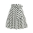 thumbnail image 1 of Daiosportswear Women'S Vintage Flared Skirt 1950S Polka Dot Belted Midi Skirt Solid A-Line Knee Length Skirts with Pockets，Skirts for Women White 6(M), 1 of 5