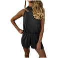 thumbnail image 1 of Daiosportswear Women'S Y2K Summer Solid Halter Neck Jumpsuit Sleeveless Romper,Shorts for Women, 1 of 6