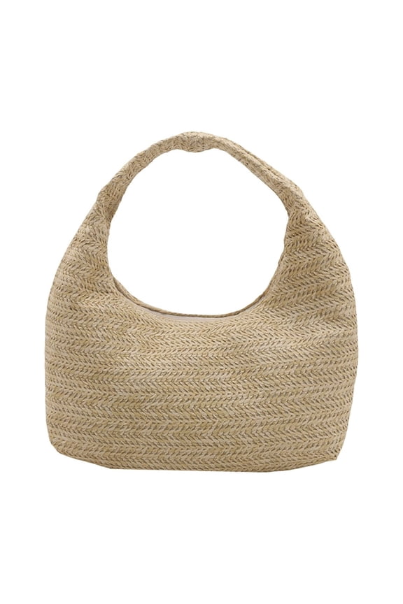 Women Straw Beach Shoulder Bag Woven Tote Handbag Large Handmade Weaving Summer Casual Hobo Bag