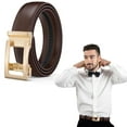 thumbnail image 1 of Daiosportswear Women's/Man's Automatic Leather Belt, No Holes Adjustable Design, Gold Buckle for Business & Casual Wear, 1 of 8