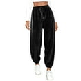 thumbnail image 1 of Daiosportswear Women's Warm Sherpa Lined Athletic Sweatpants Jogger Fleece Pants Black 6(M), 1 of 6
