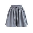 thumbnail image 1 of Daiosportswear Womens Linen Shorts Summer Ruffle High Waisted Wide Leg Drawstring Beach Pleated Lounge Short with Pockets,Shorts for Women, 1 of 6