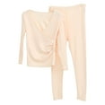 thumbnail image 1 of Daiosportswear Womens Maternity Leggings Women's thermal Maternity Lounge Set 2 Piece Long Sleeve Top and Wide Leg Pant Pregnancy Casual Outfits Beige 8(L), 1 of 9
