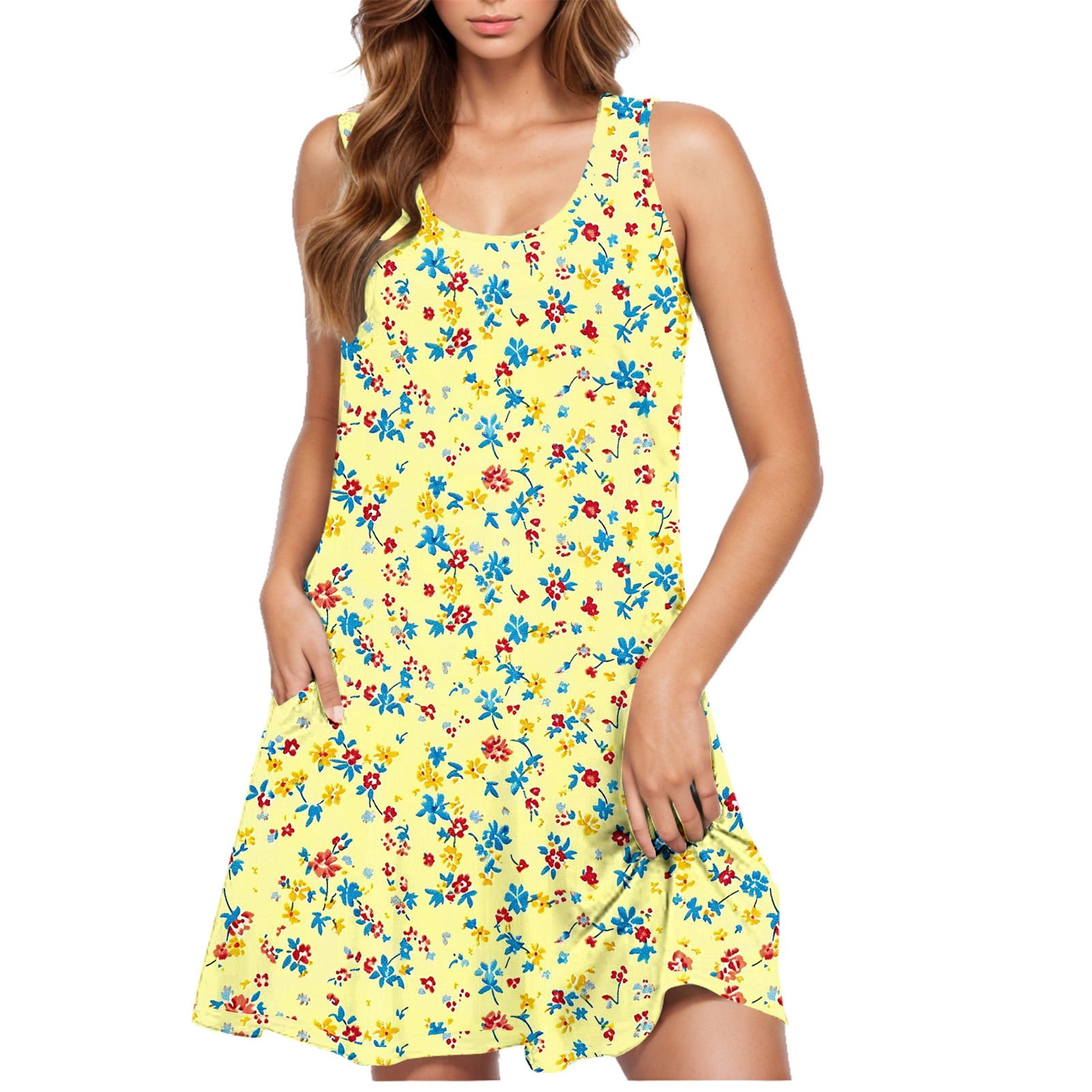Daiosportswear Womens Plus Size Vintage Scoop Neckfloral Print ...