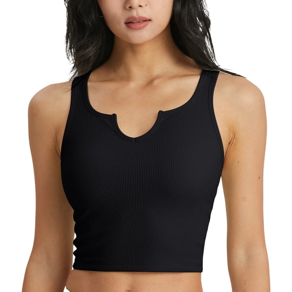 Daiosportswear Womens Y2K Cutout Tank Tops, Basic Sleeveless Workout Top Summer Going Out Crop Top Black M(M)