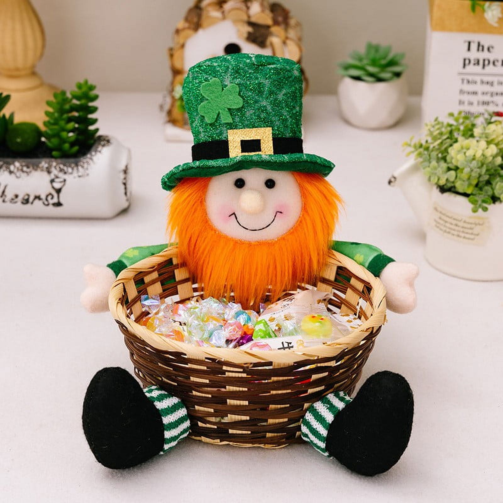 Daiosportswear Woven Baskets for Storage St. Patrick's Festival Doll